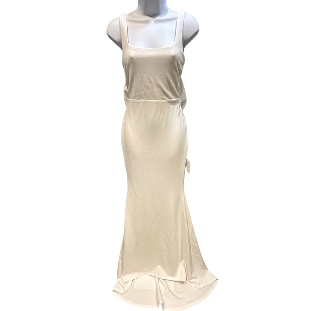 Lulus Loving Fate White Bow Square Neck Backless Maxi Dress Size XS NWT - Picture 6 of 16